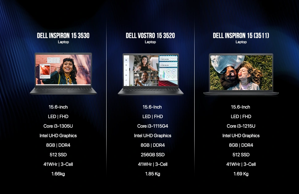 Side by Side Comparison of The Dell Laptops