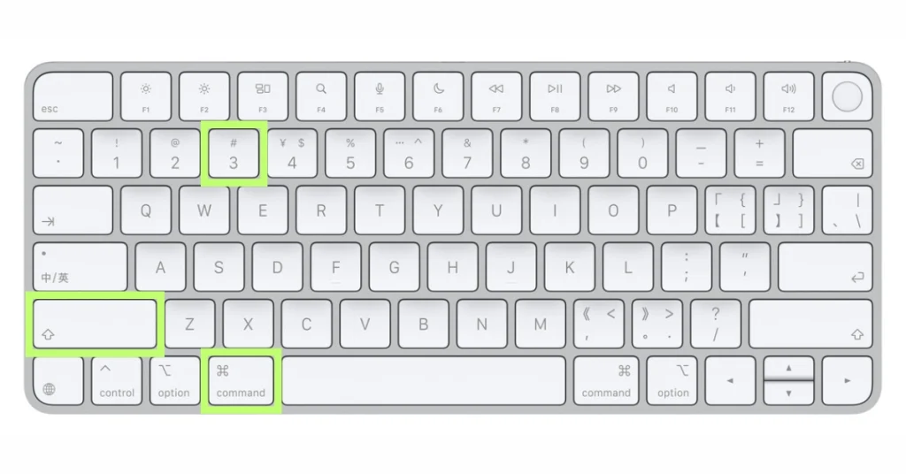 By pressing Shift + Command + 3