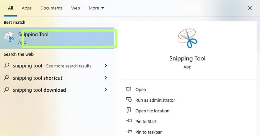 By using the Snipping Tool