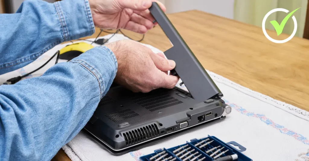 4. Take out the battery (if your laptop allows it)