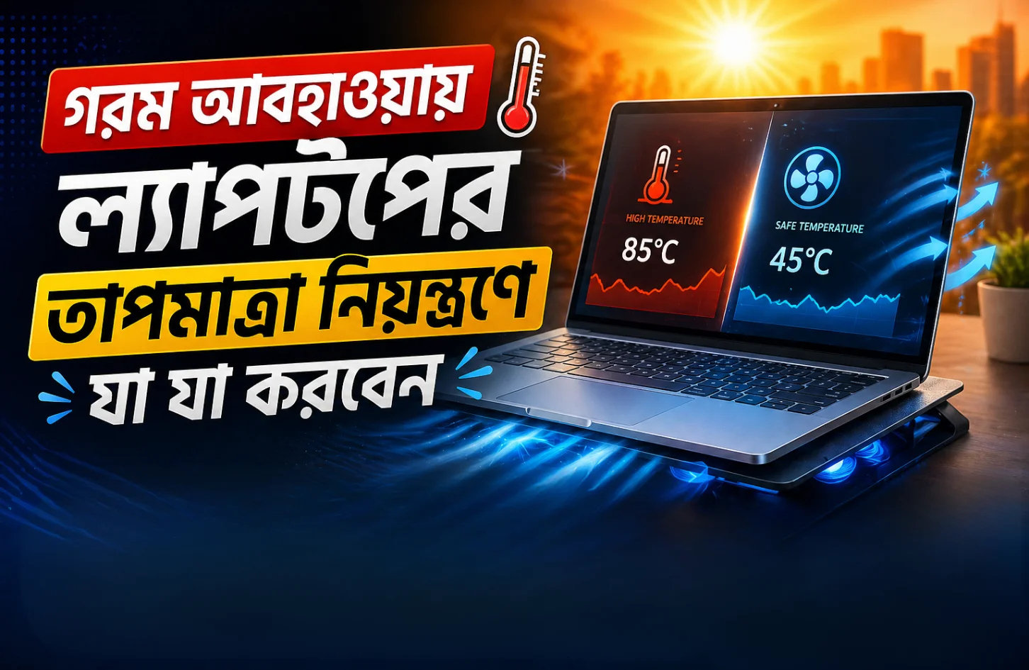 গরম আবহাওয়ায় ল্যাপটপের তাপমাত্রা নিয়ন্ত্রণে যা যা করবেন